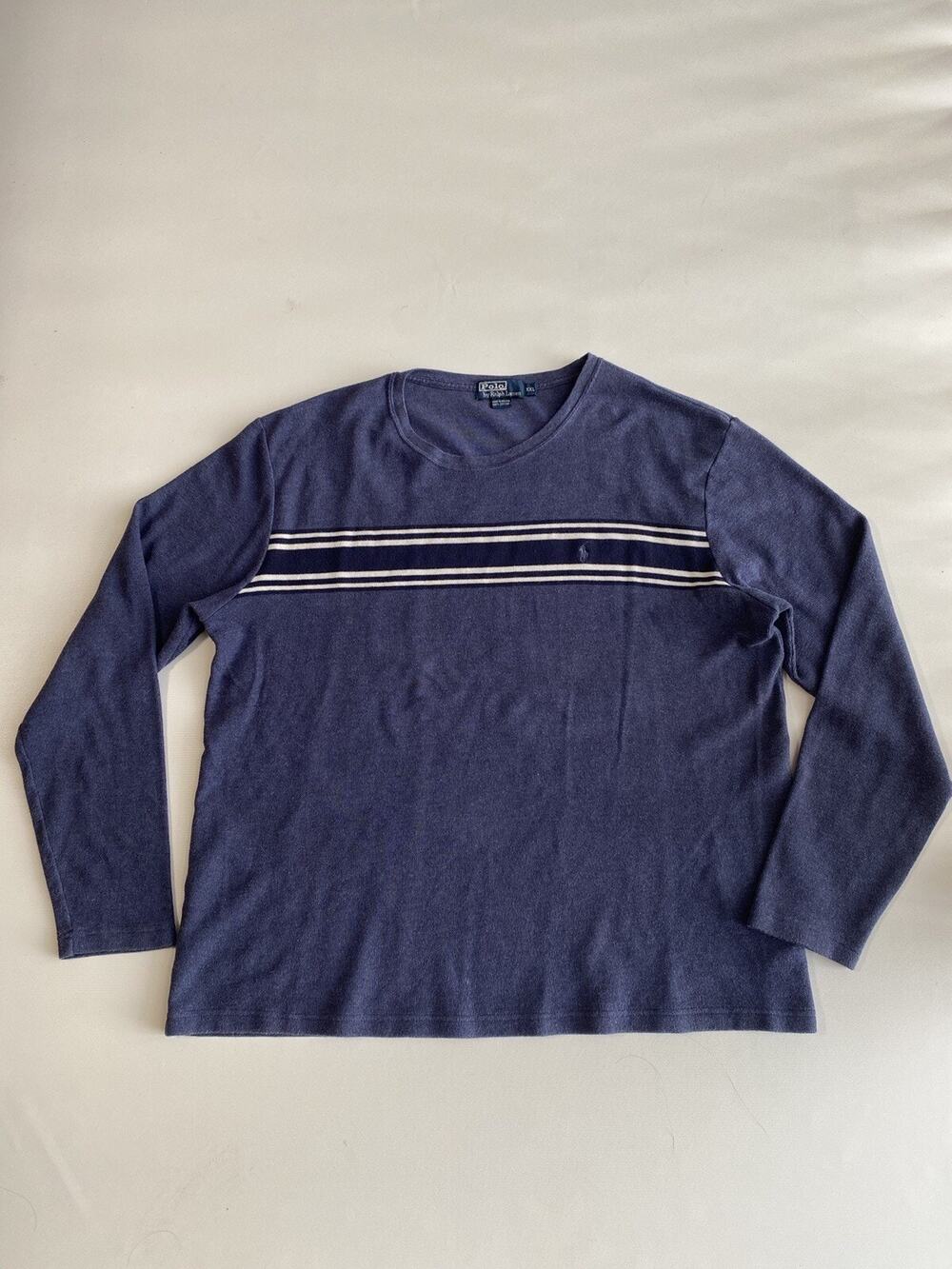 POLO RALPH LAUREN Men's Sz 2XL Sweater LS Blue Cotton